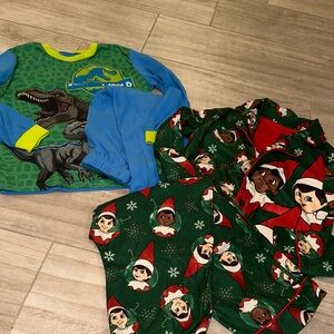 Jurassic World and Elf on Shelf Kids Pajama Set